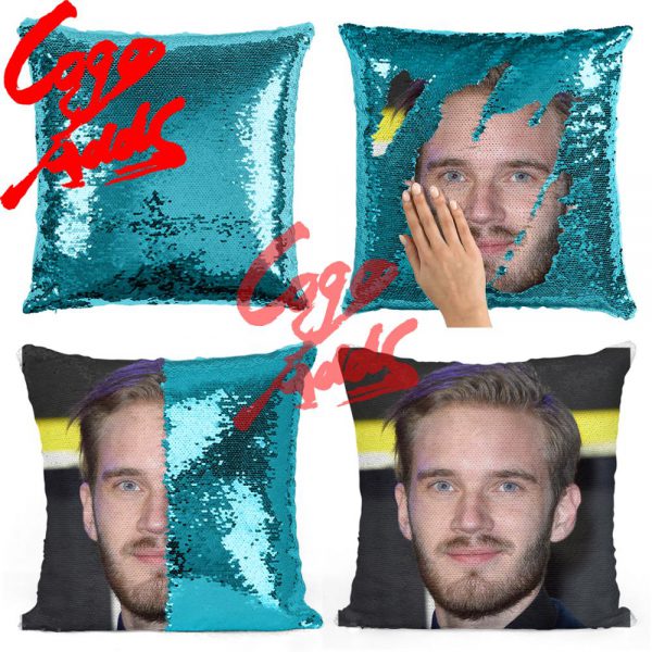 Pewdiepie sequin pillow sequin Pillowcase Two color pillow gift for her gift for him pillow magic 4 - PewDiePie Merch