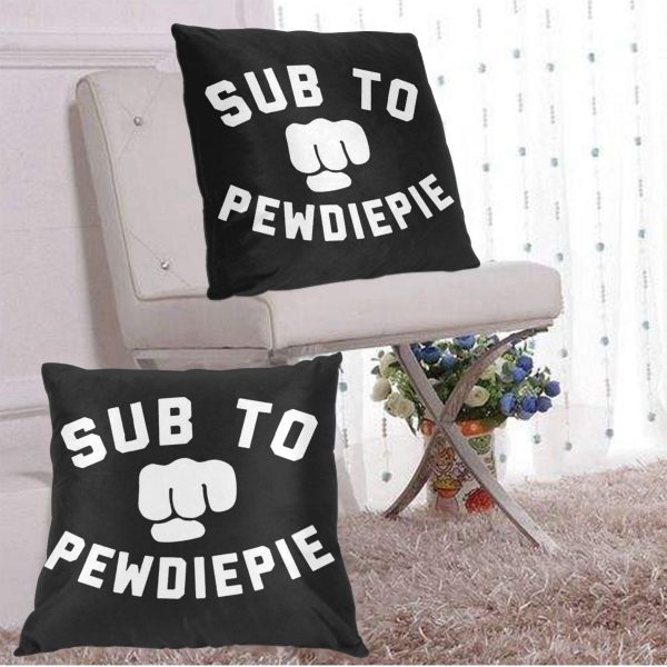 Throw Pillows Case Subscribe to Pewdiepie sofa decorative pillow cushions pillow cover 1 - PewDiePie Merch