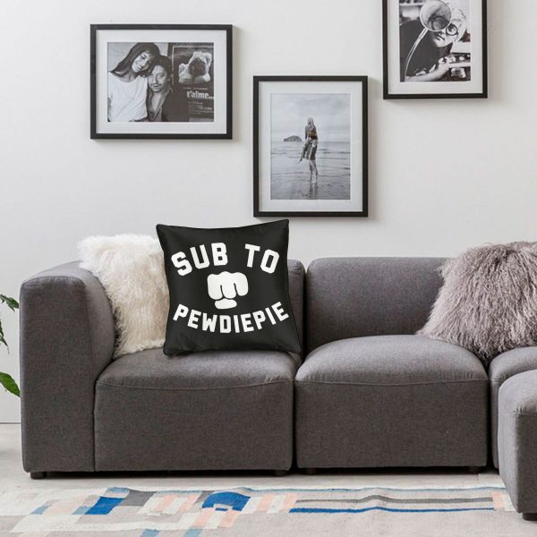 Throw Pillows Case Subscribe to Pewdiepie sofa decorative pillow cushions pillow cover 5 - PewDiePie Merch