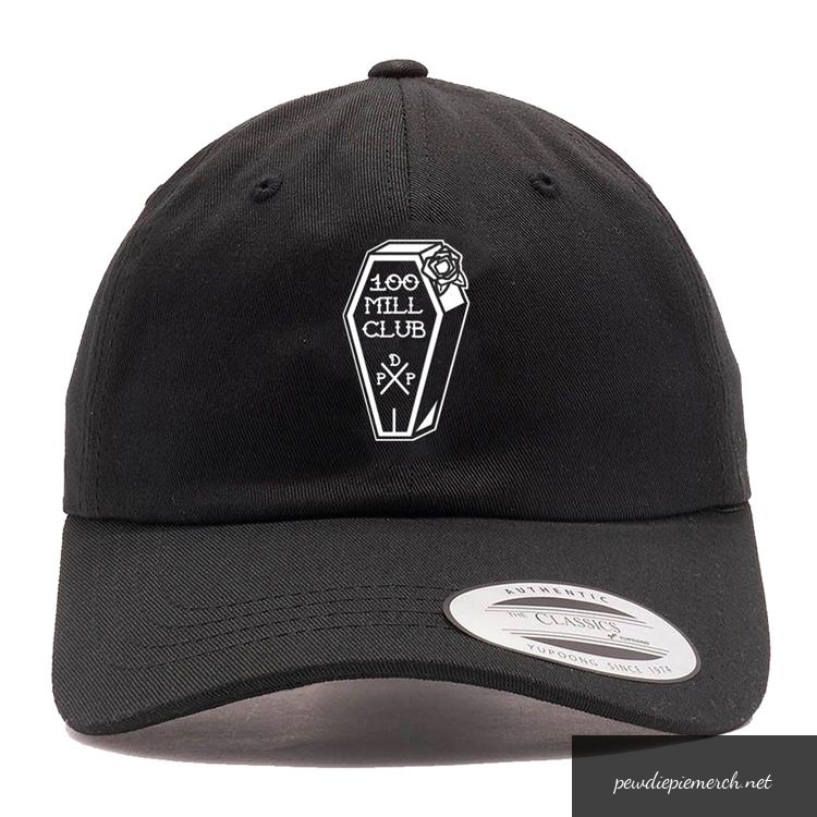 black color with white logo hundred mill club pewdiepie 4623 - PewDiePie Merch